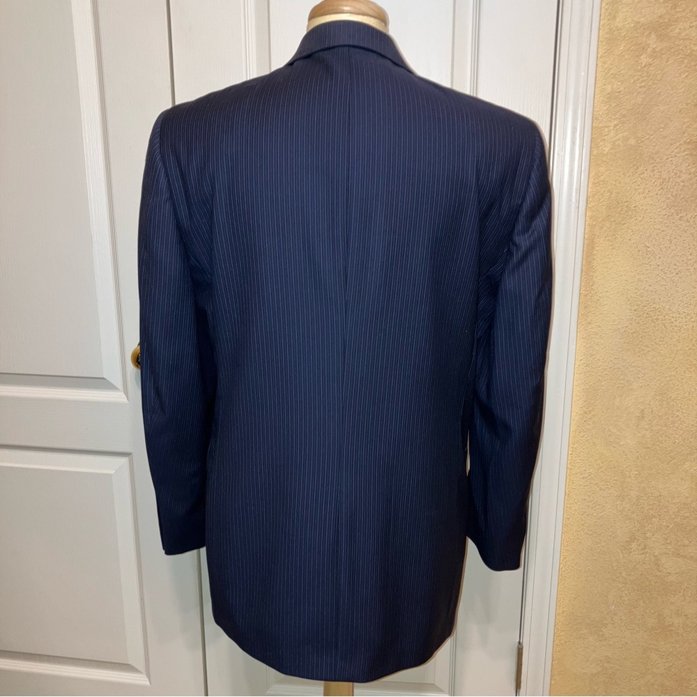 DANIEL CREMIEUX Blazer SUIT JACKET Loro Piana BLUE Pinstripe - Sz 40 R Excellent - Picture 3 of 14